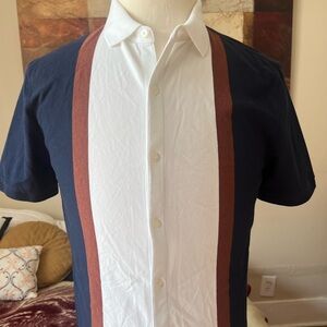 Men’s banana republic medium multi stripe shirt short sleeved